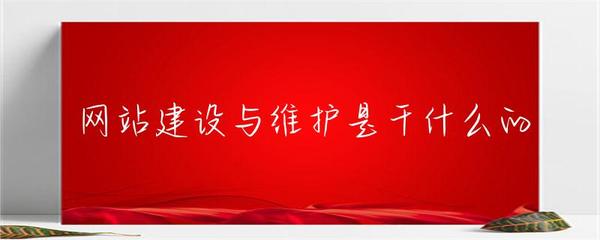 网站建设与维护是干什么的